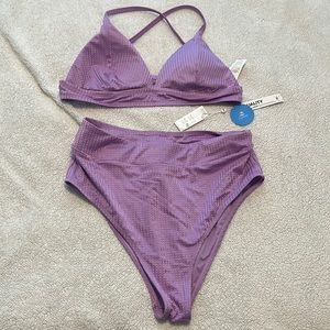 Cupshe Amiya purple criss cross high waisted bikini